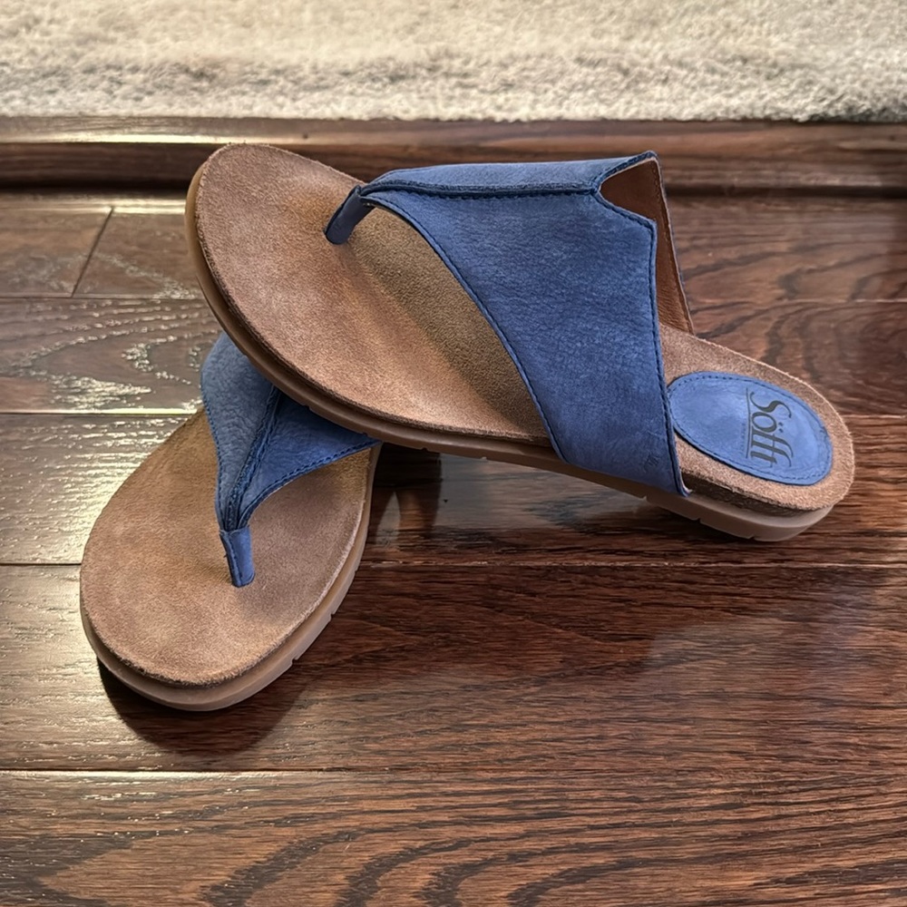 Blue Leather Women's Sandals